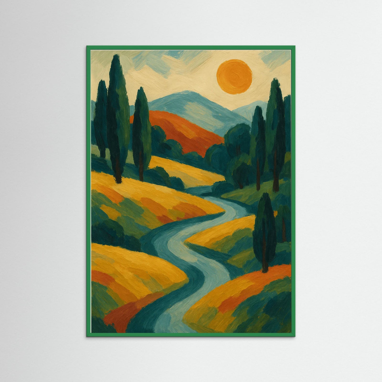 Green Wood Bold Floral Abstract