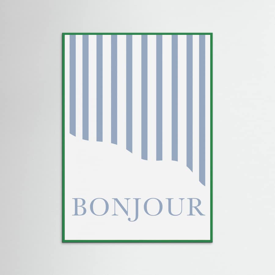 Póster Bonjour Stripes – póster e impresión artística