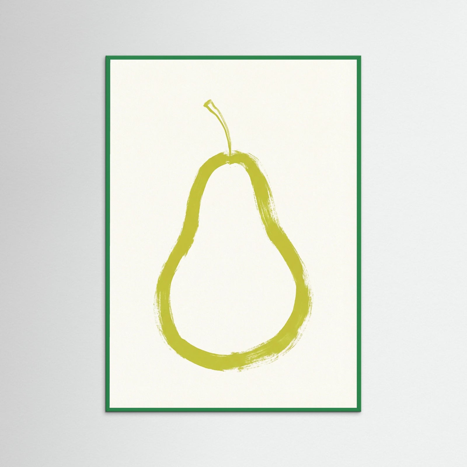 Green Wood Brushstroke Apple Slice