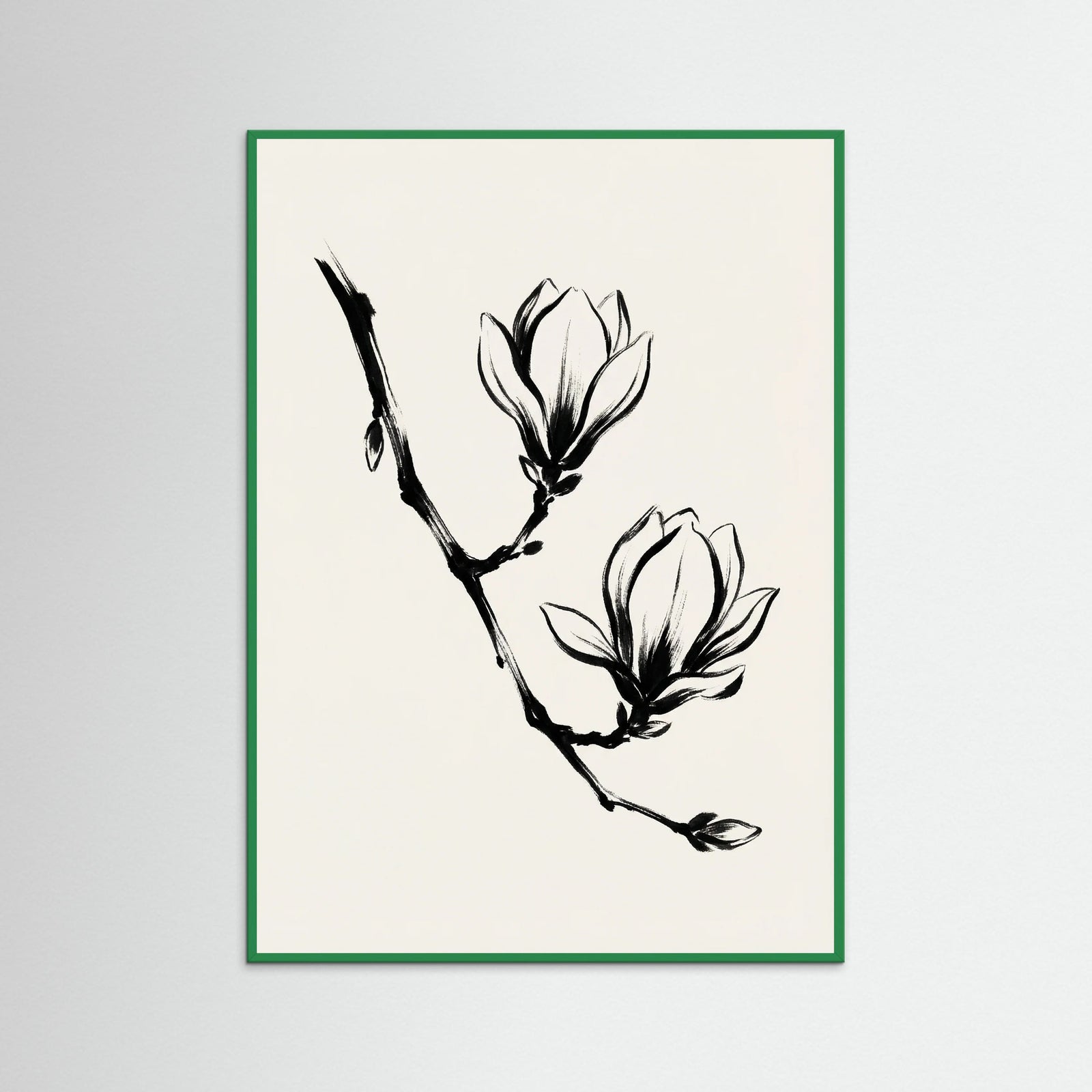 Green Wood Brushstroke Blooms