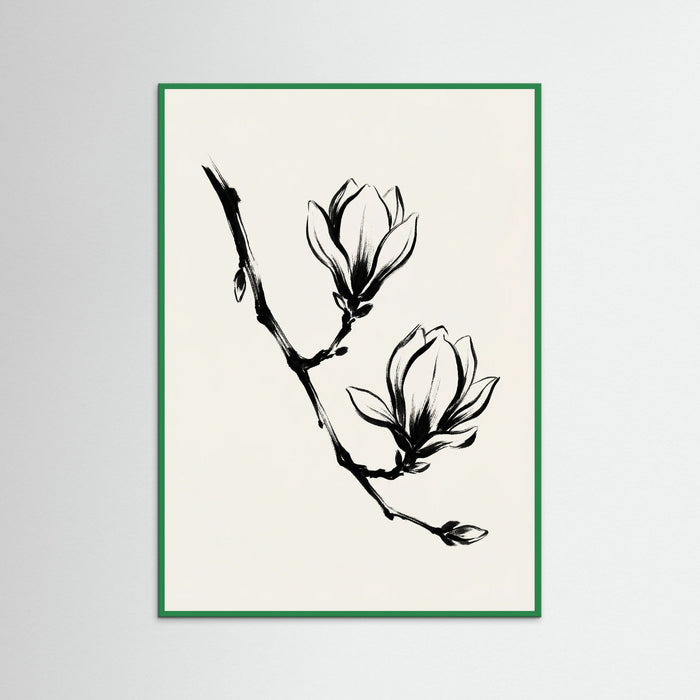 Green Wood Brushstroke Blooms