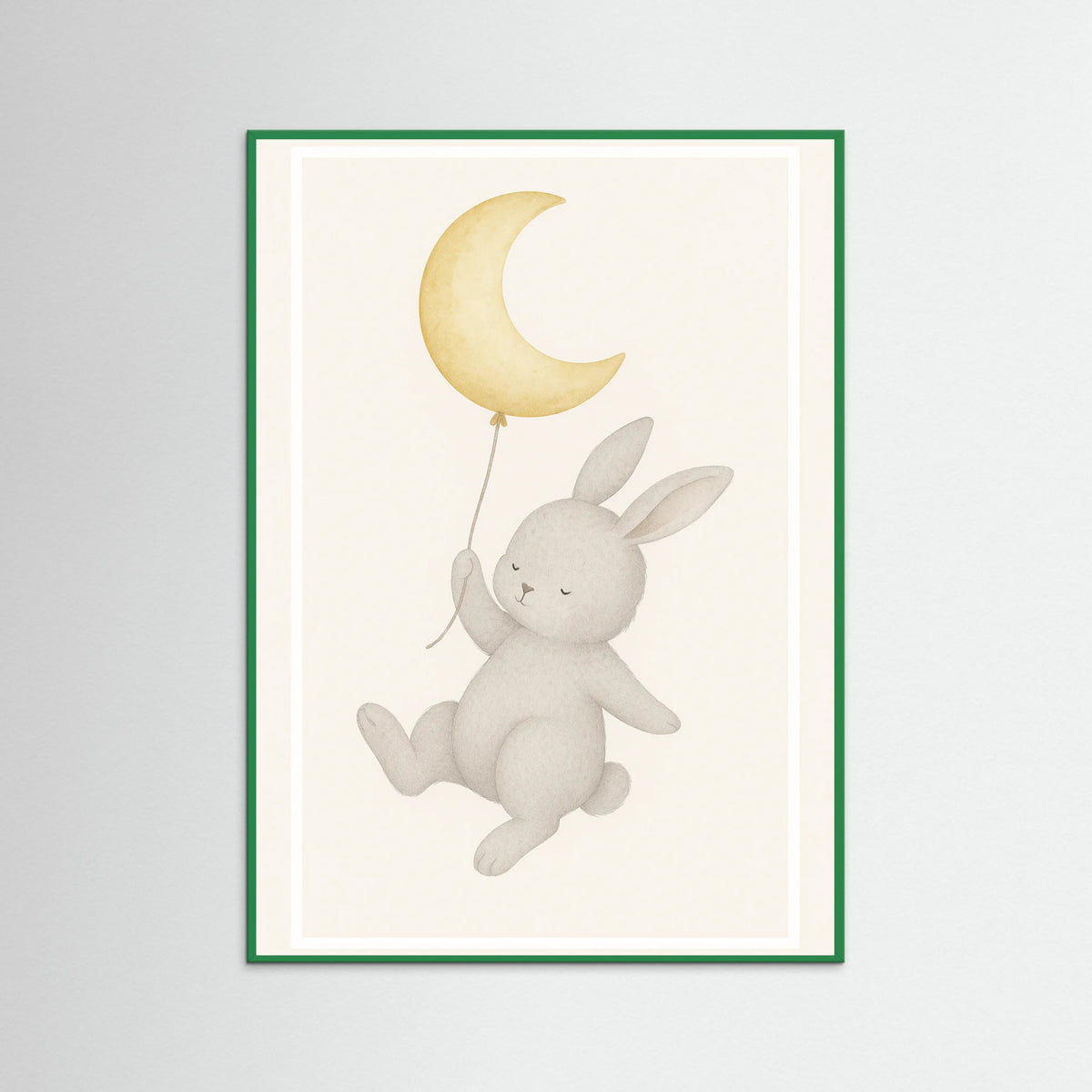 Green Wood Bunny Moon Balloon