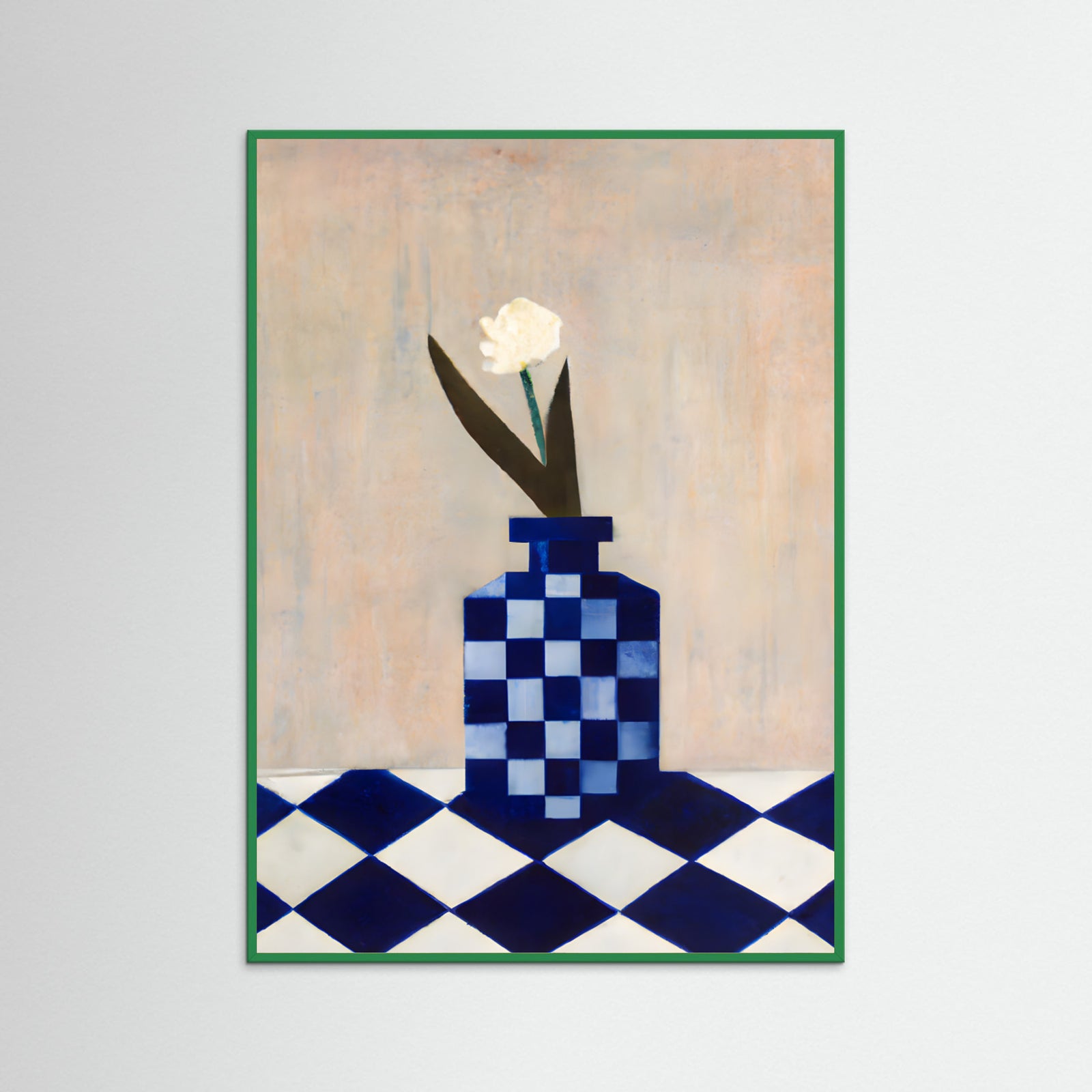 Green Wood Check the Vase Poster