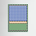 Green Wood Checkered Rothko Inspiration Poster