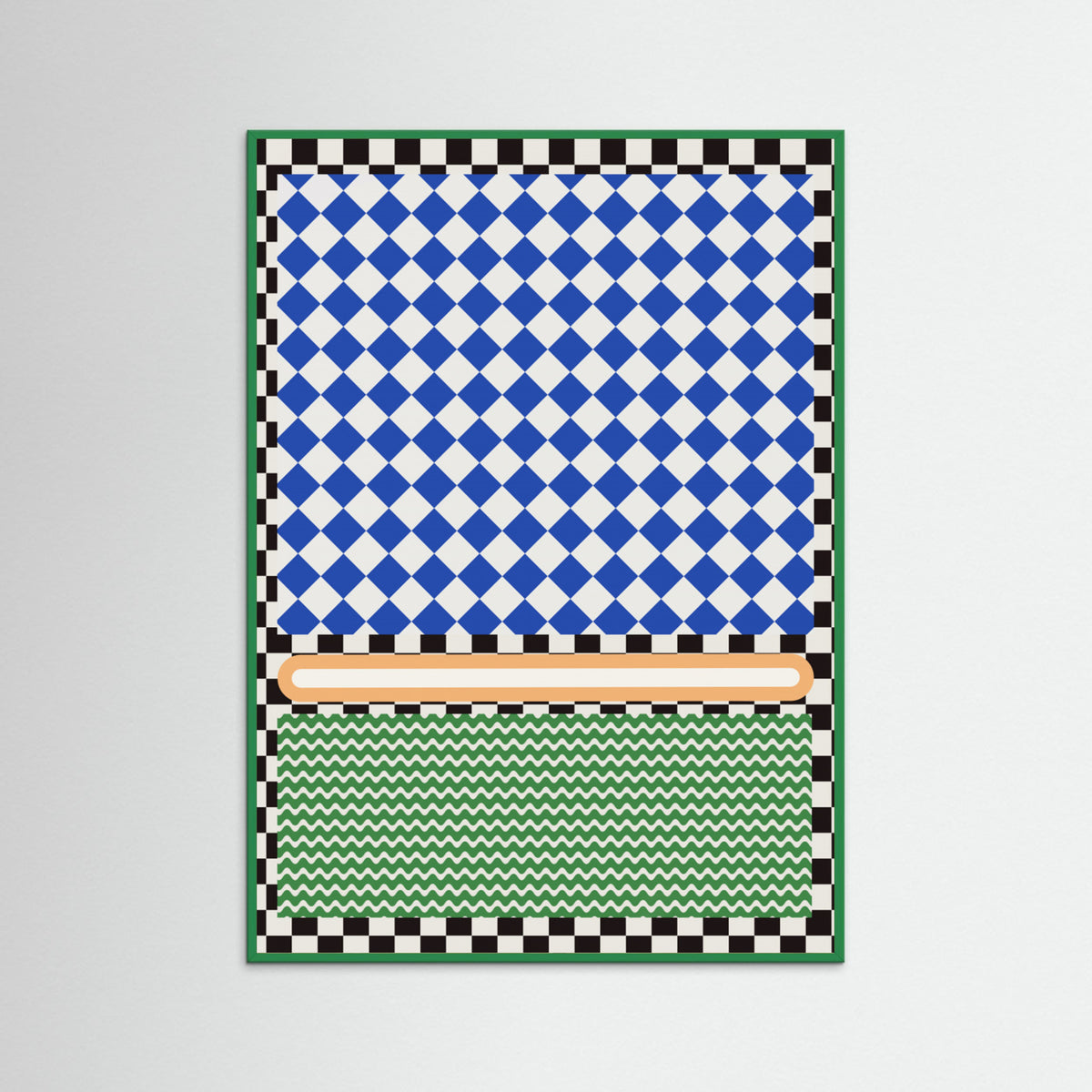 Green Wood Checkered Rothko Inspiration Poster