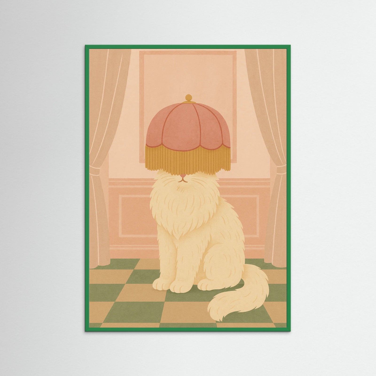 Green Wood Cheetah Lamp