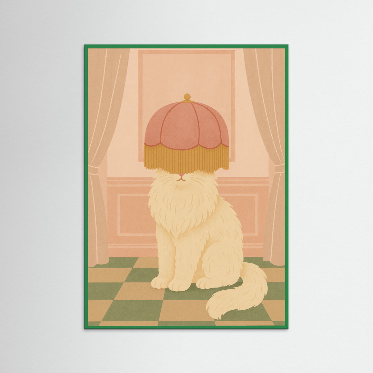 Green Wood Cheetah Lamp