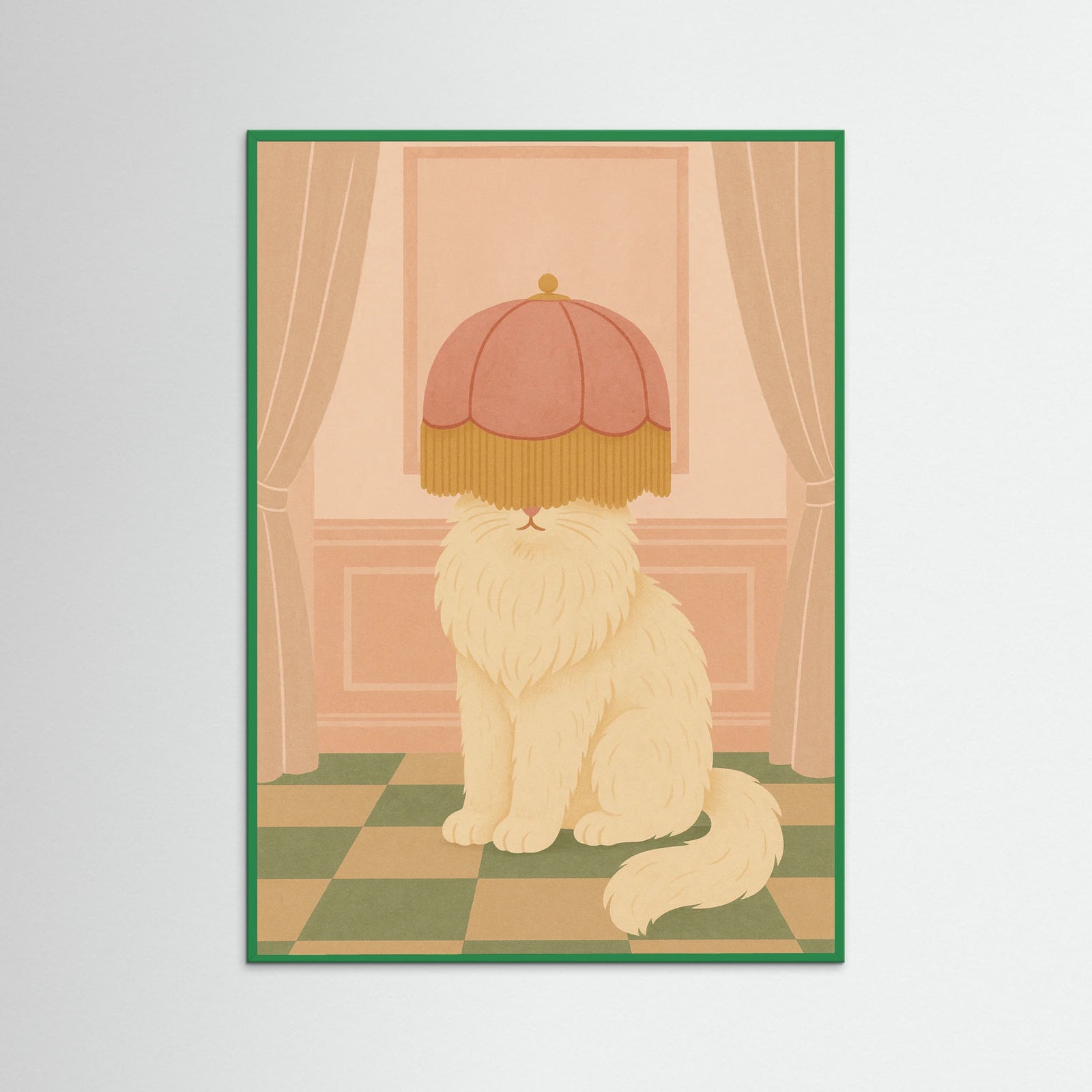 Green Wood Cheetah Lamp