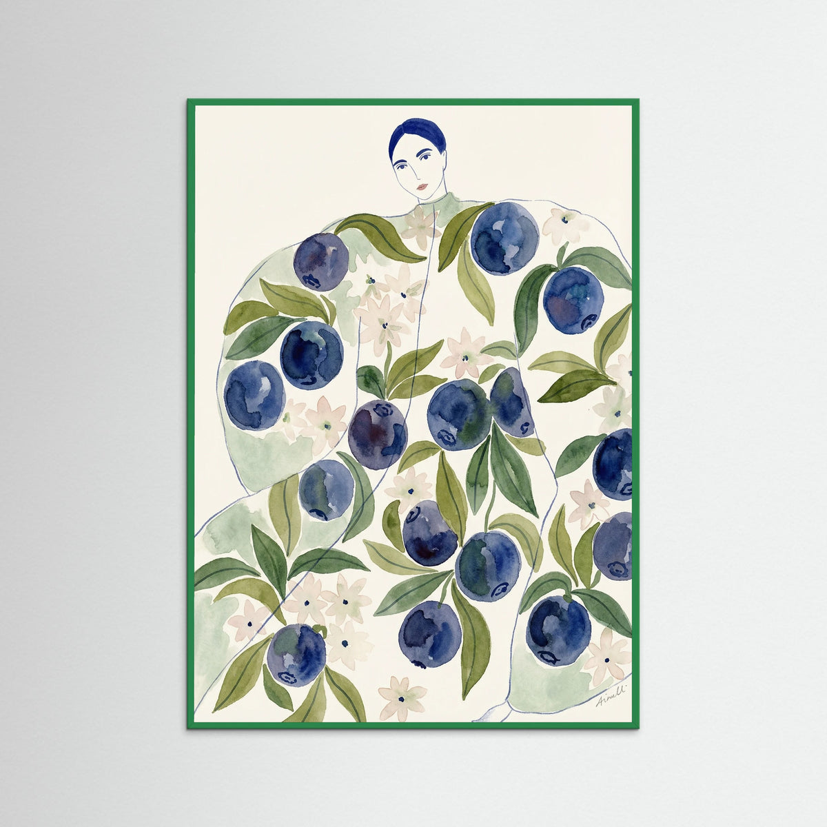 Green Wood Citrus Kimono Elegance