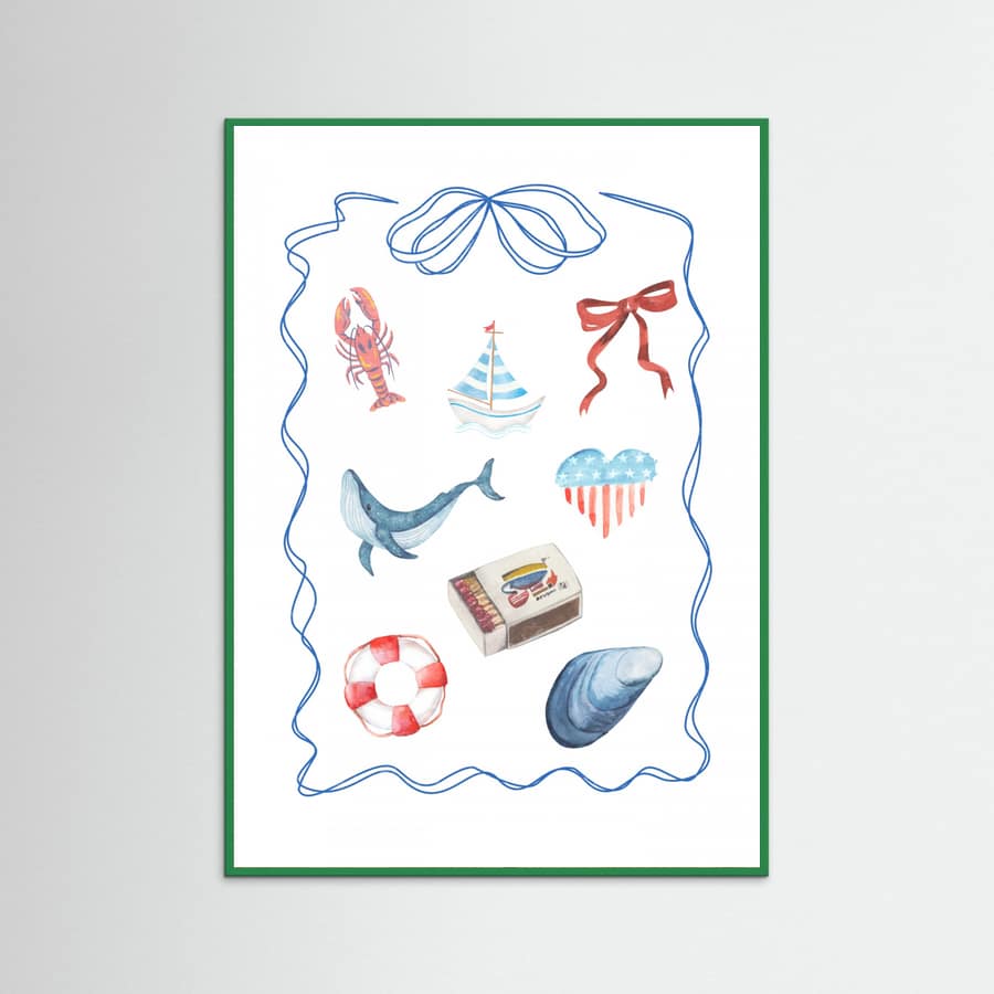 Coastal Collage Poster – poster and art print