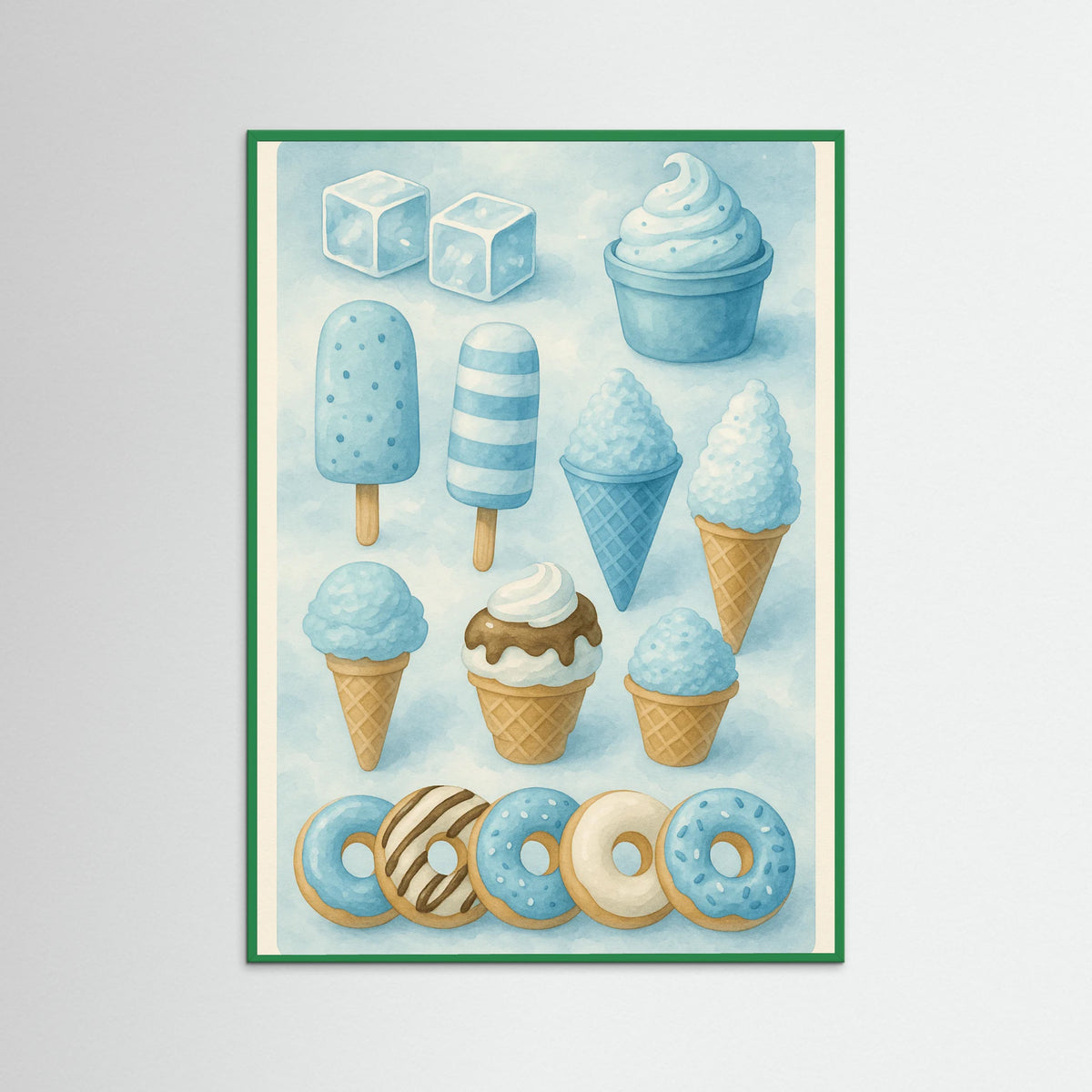 Green Wood Colorful Ice Cream
