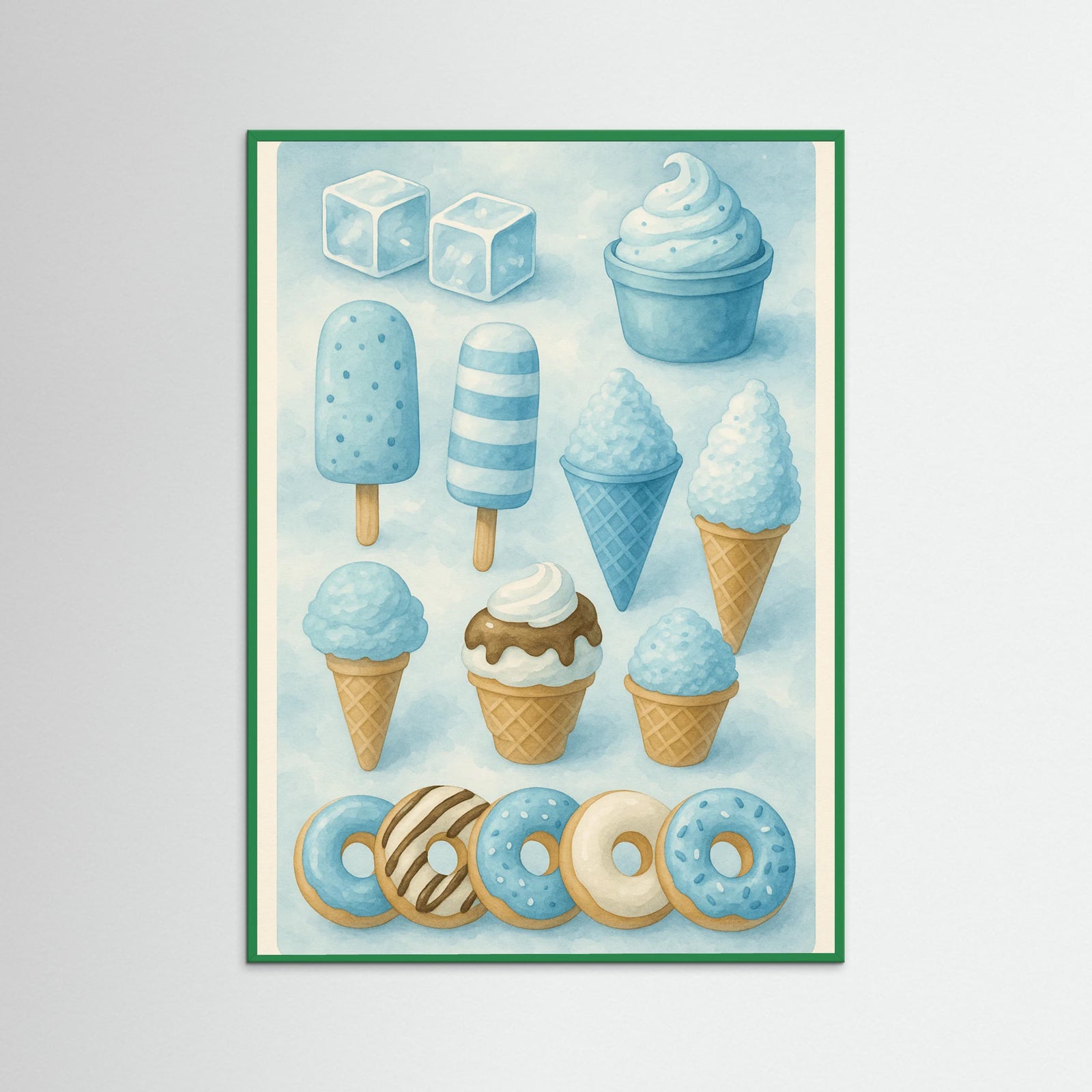 Green Wood Colorful Ice Cream