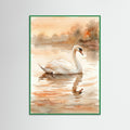 Green Wood Connected Swans