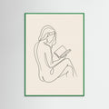 Green Wood Contemplative Line Portrait