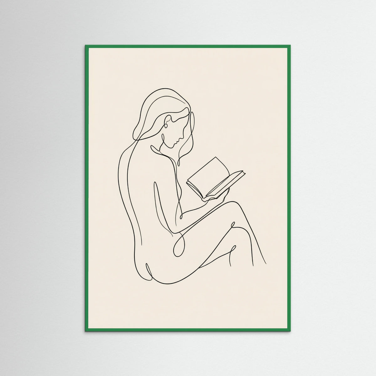 Green Wood Contemplative Line Portrait