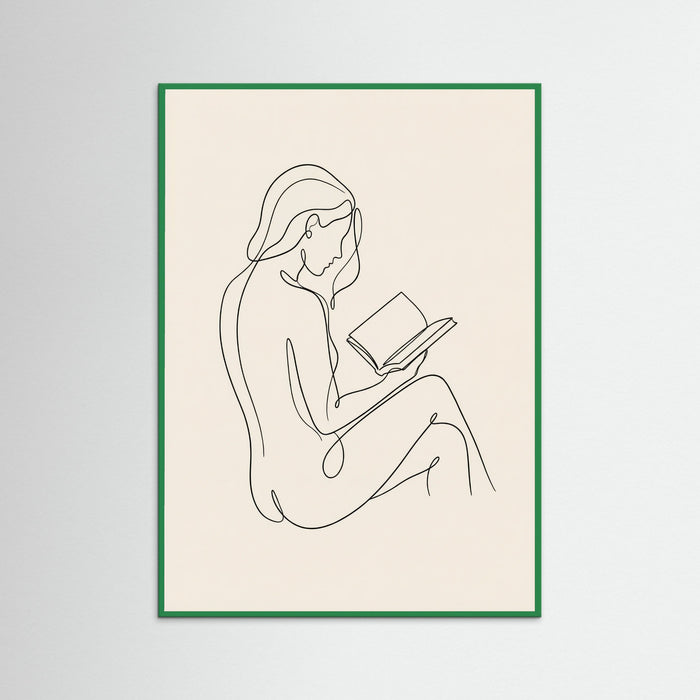 Green Wood Contemplative Line Portrait