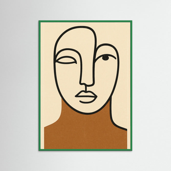 Green Wood Contour Portrait