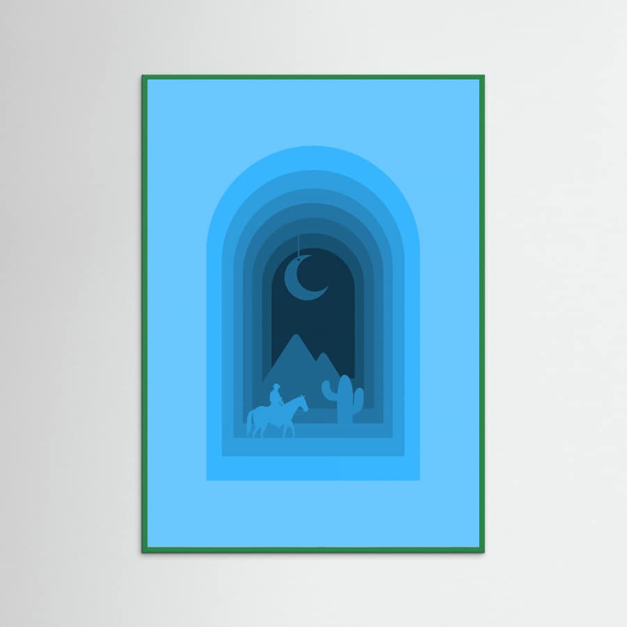 Green Wood Cool Desert Night Poster