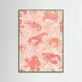 Coral and Lobster peachy fuzz pattern Poster – poster and art print