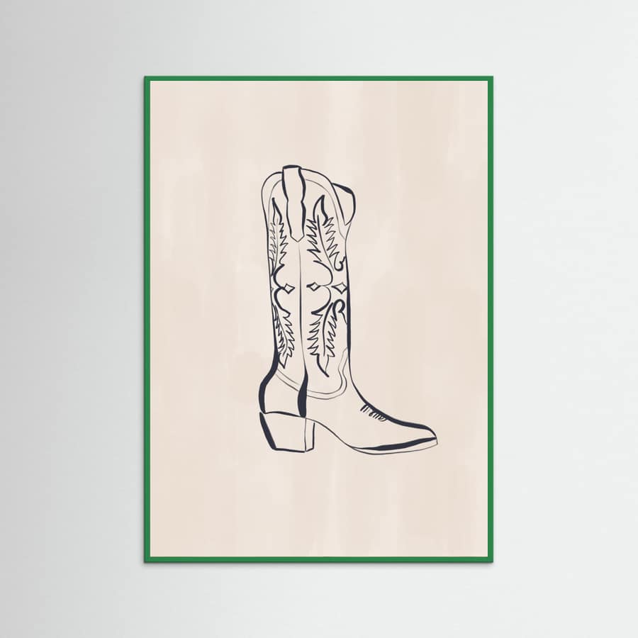 Póster Cowboy Boots By Ivy Green Illustrations – póster e impresión artística
