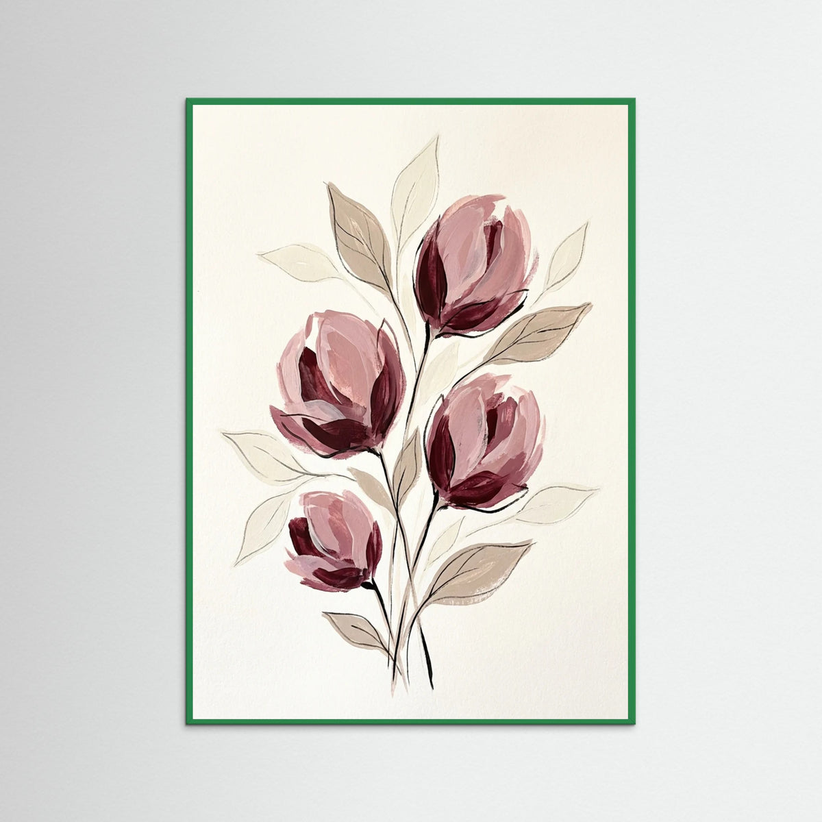 Green Wood Crimson Petals