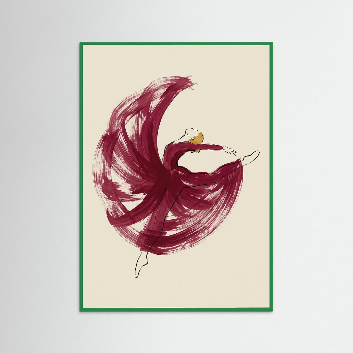 Green Wood Crimson Swirl