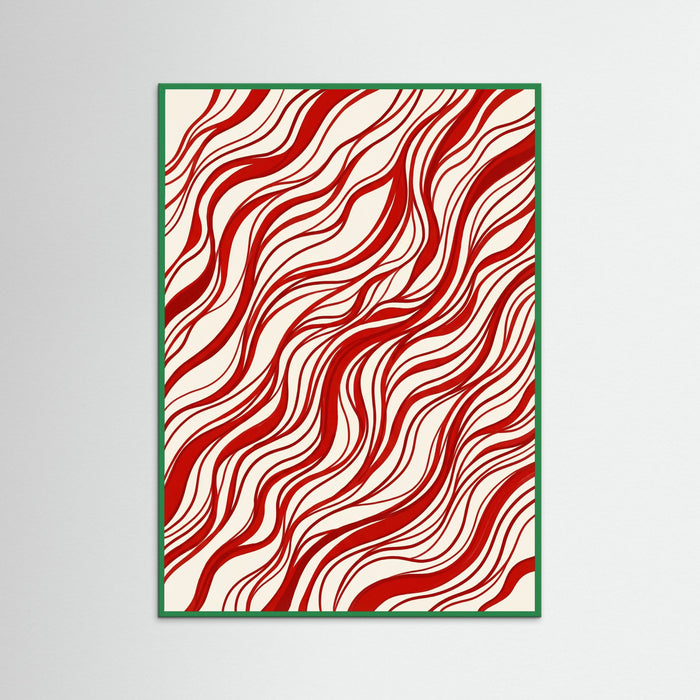 Green Wood Crimson Swirls