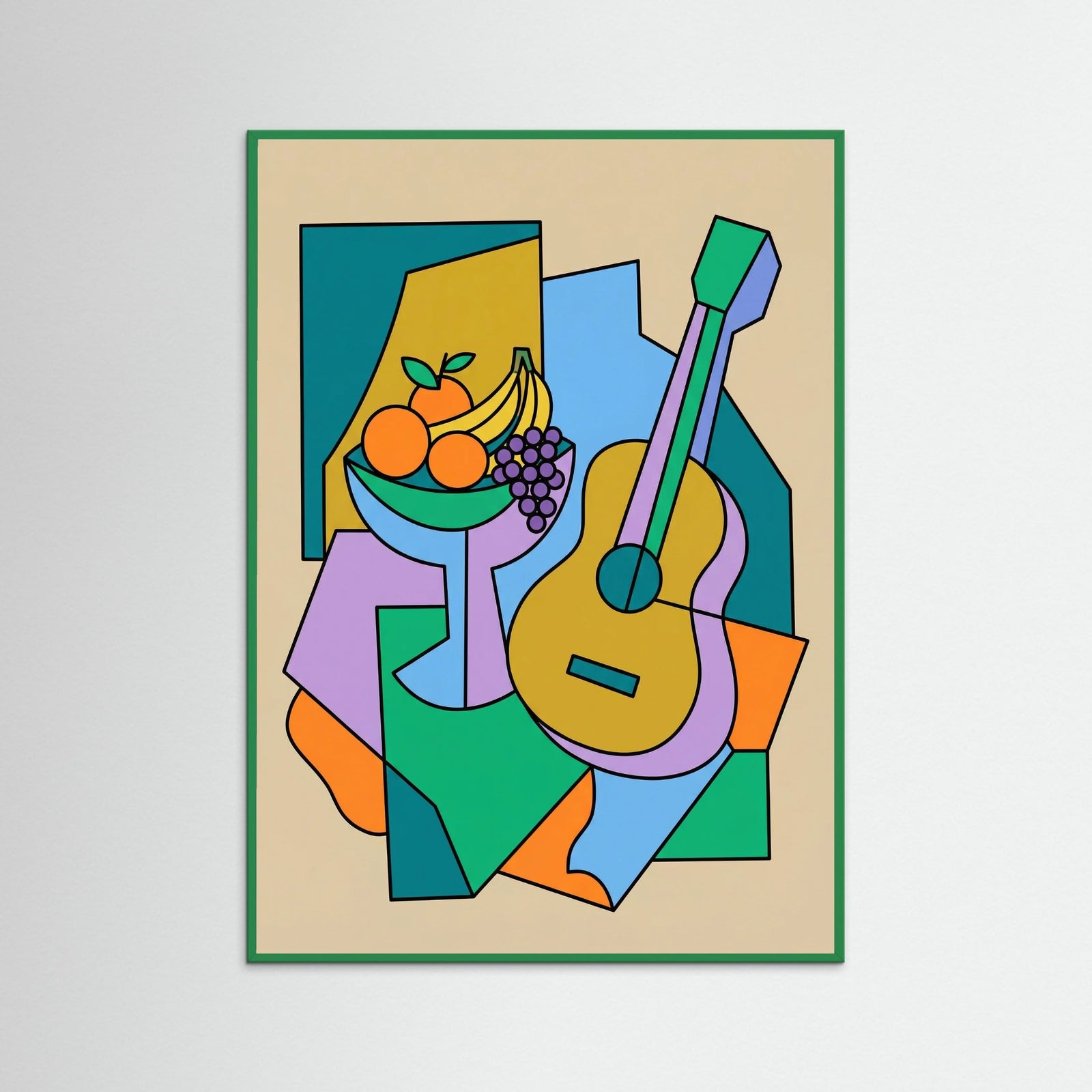 Green Wood Cubist Figure Study