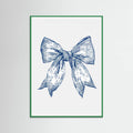 Affiche Dark Blue Coastal Striped Bow – affiche et impression d’art