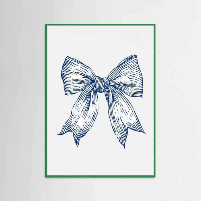 Affiche Dark Blue Coastal Striped Bow – affiche et impression d’art