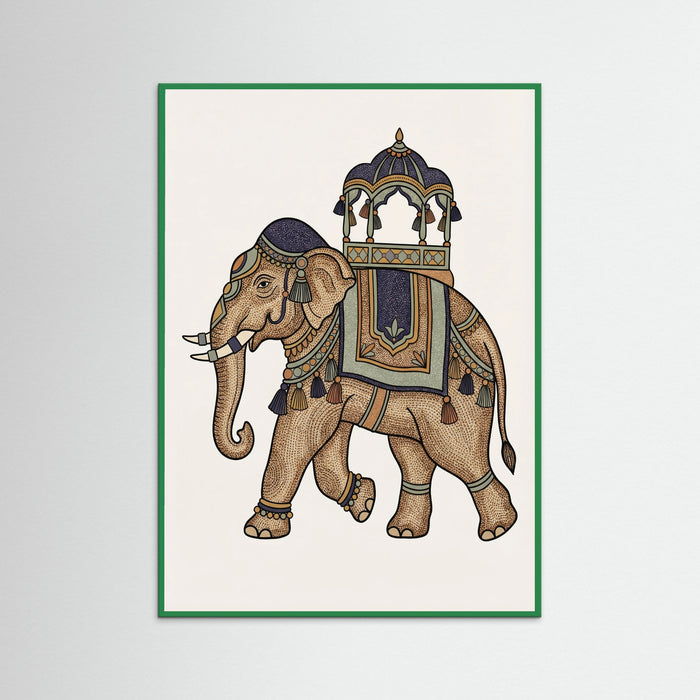 Green Wood Decorated Horse