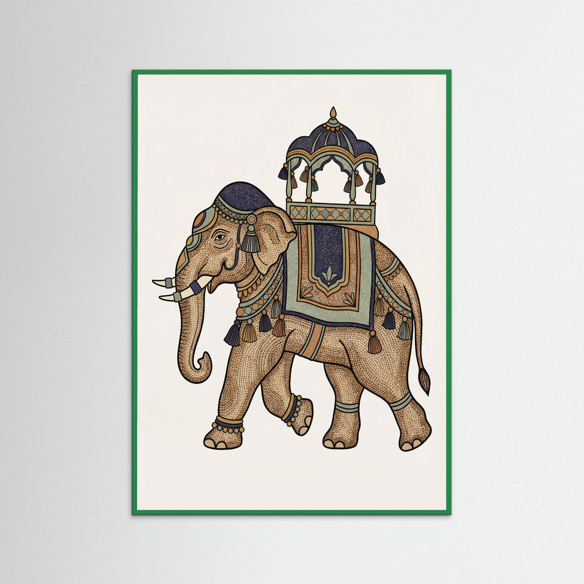 Green Wood Decorated Horse