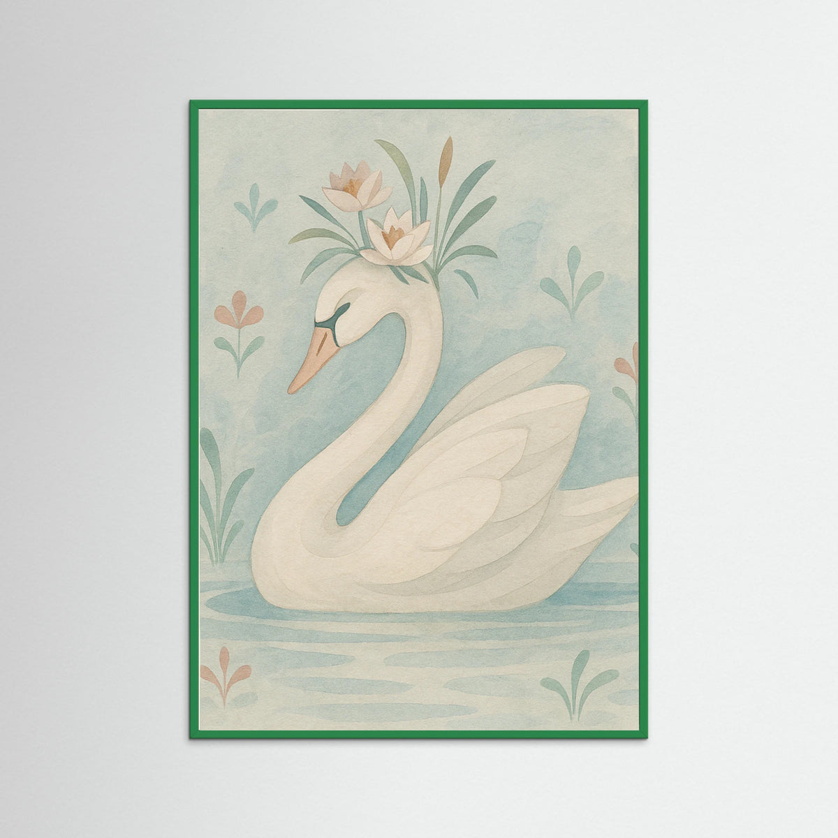 Green Wood Delicate Swan