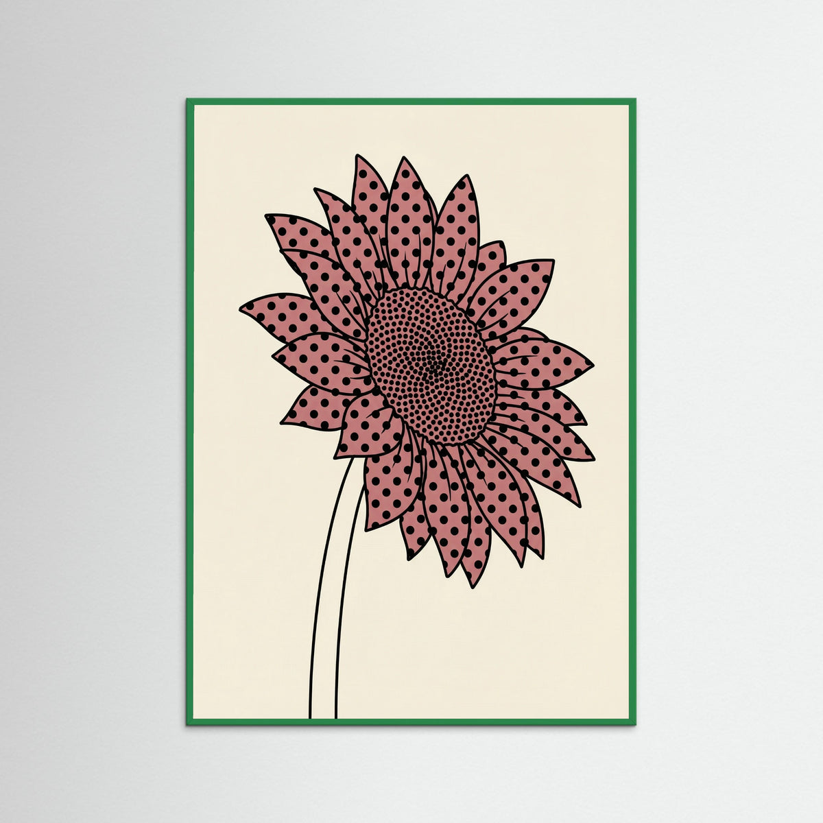 Green Wood Dotted Mushroom Whimsy