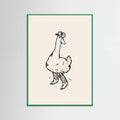 Green Wood Duck wearing Western Boots Poster