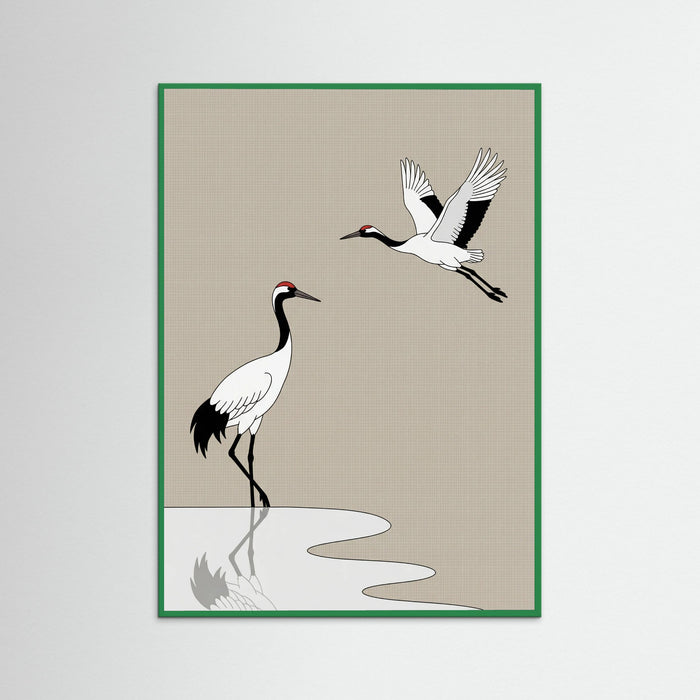 Green Wood Elegant Cranes