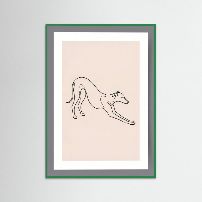 Green Wood Elegant Feline Sketch