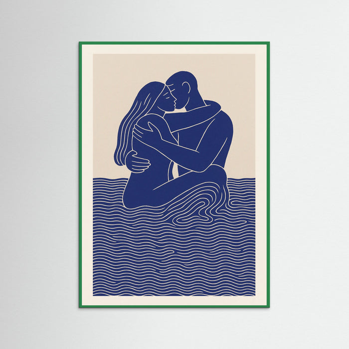 Green Wood Embrace in Blue