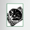 Green Wood Feline Repose Black