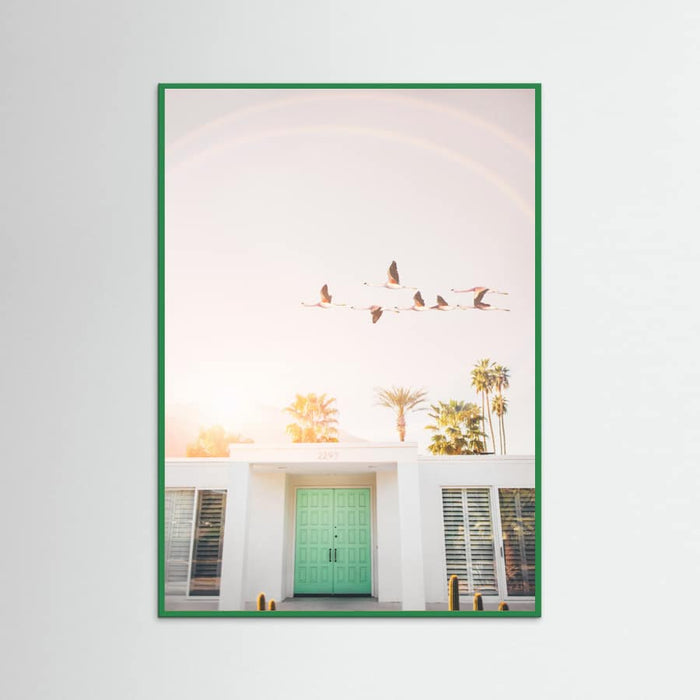 Flamingos In Palm Springs Poster – poster och konsttryck