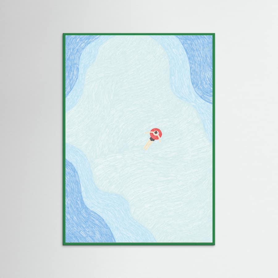 Floating in the Summer Ocean Poster – plakat og kunsttryk