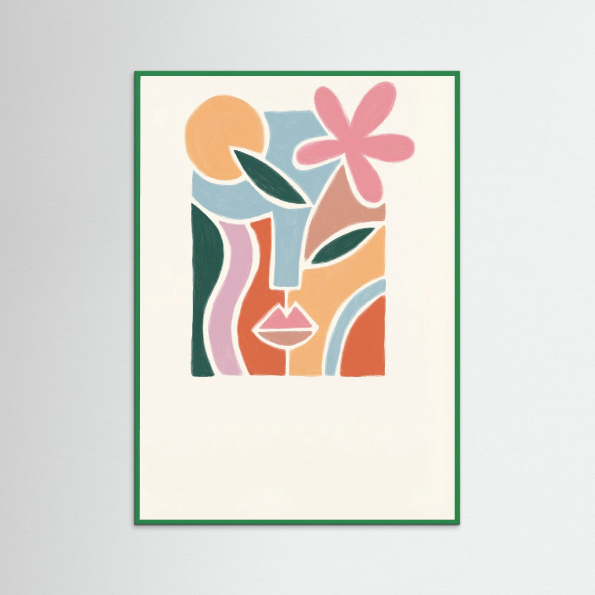 Green Wood Floral Abstract Portrait