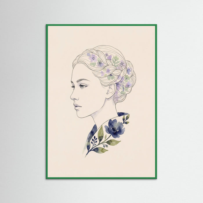 Green Wood Floral Contemplation