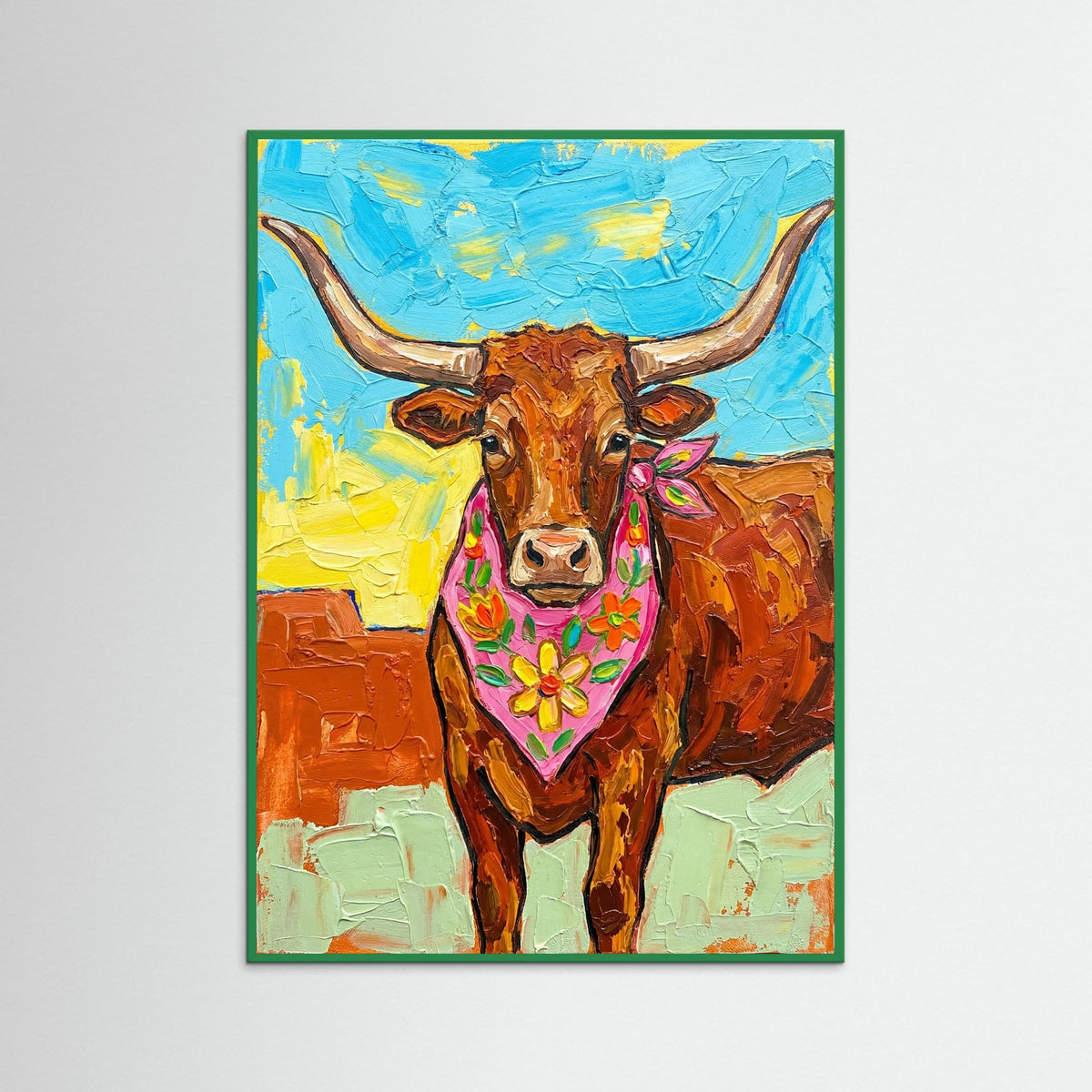 Green Wood Floral Cowboy