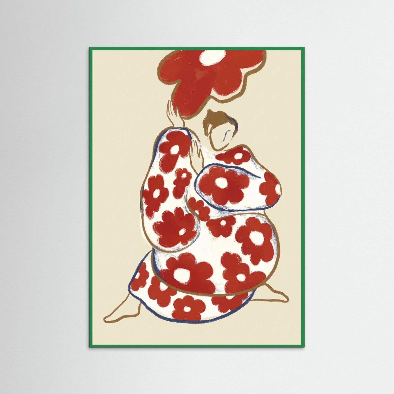 Green Wood Floral Embrace