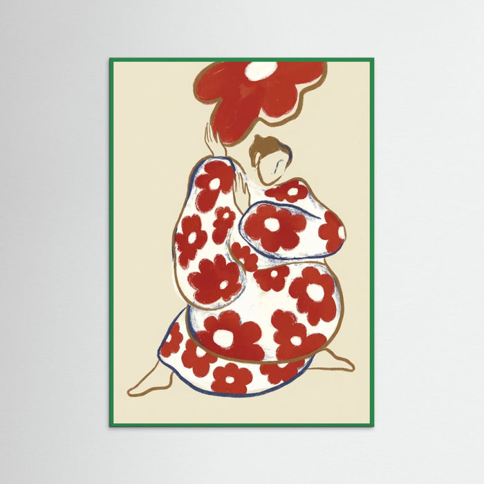 Green Wood Floral Embrace
