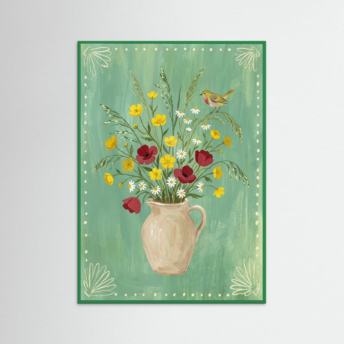 Green Wood Floral Embrace