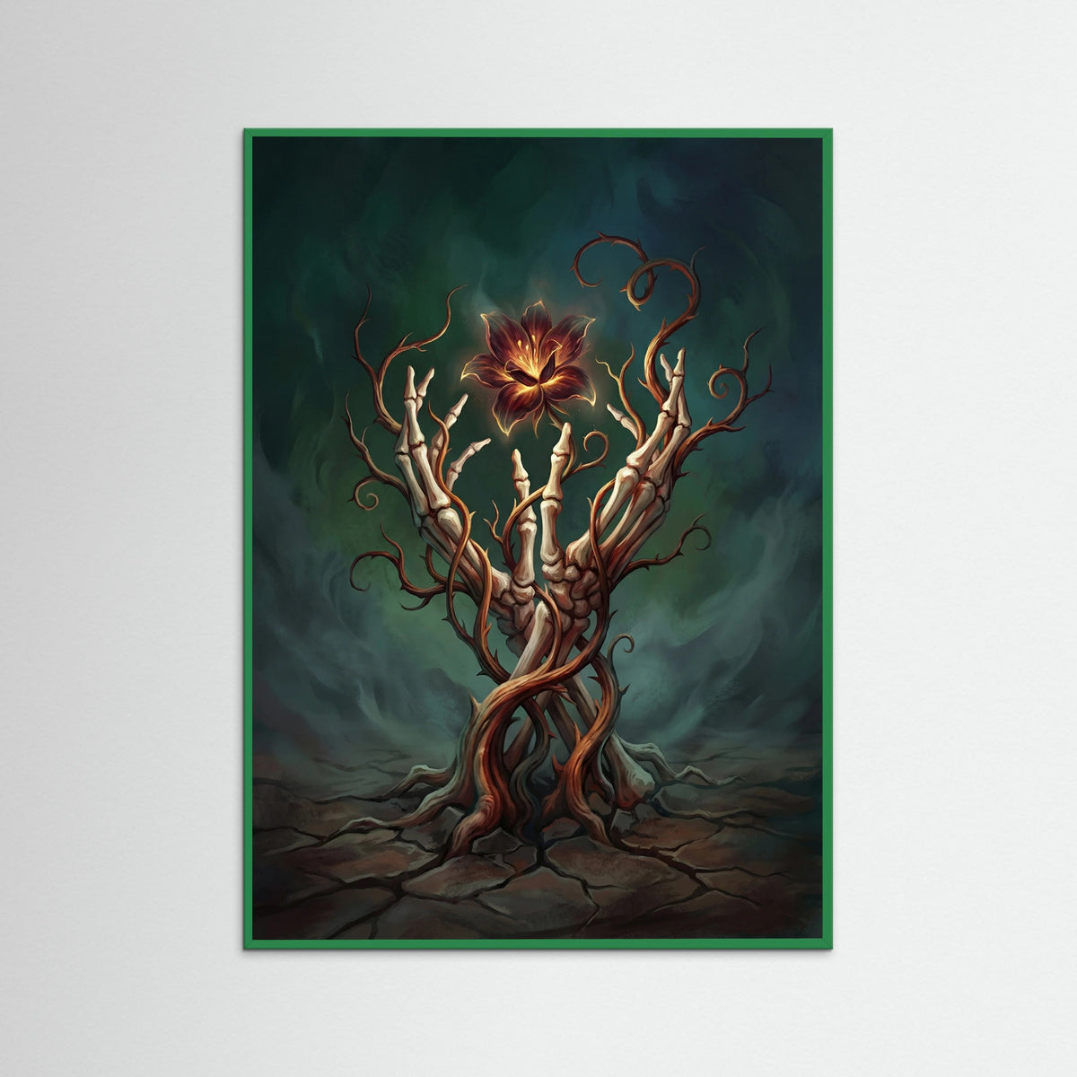 Green Wood Floral Enigma Blue