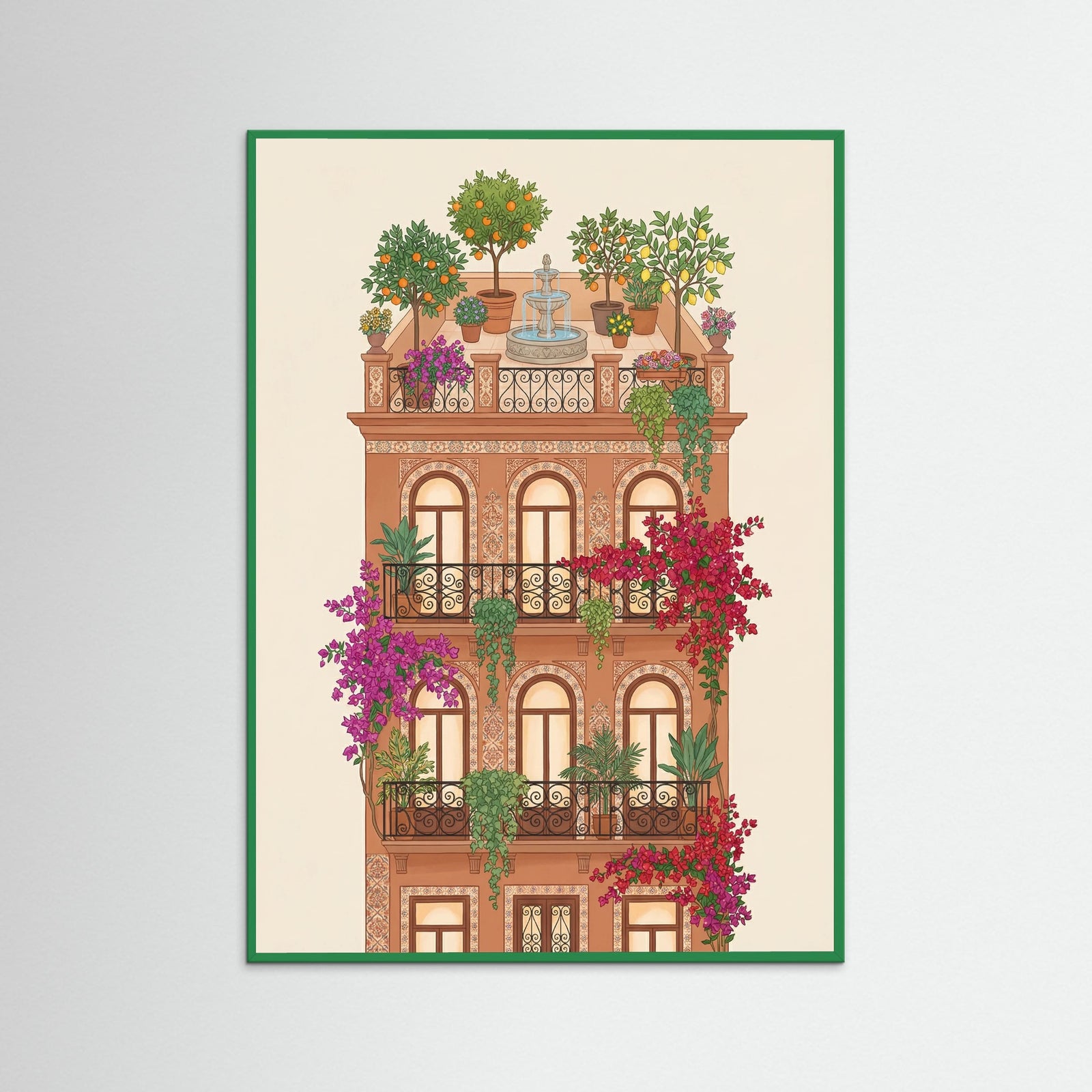 Green Wood Floral House Facades