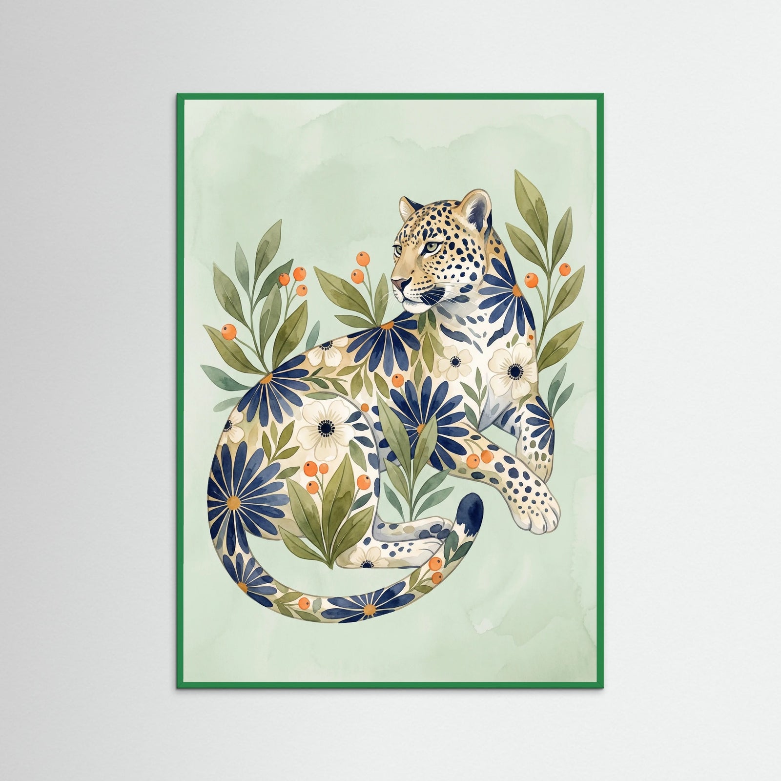 Green Wood Floral Kimono Figure